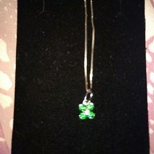 925 Sterling Silver emerald necklace